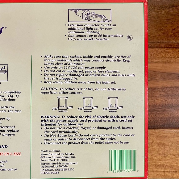 Vintage Noma Expressions Outdoor Christmas String Light Set 25 Clear New. - Picture 3 of 6